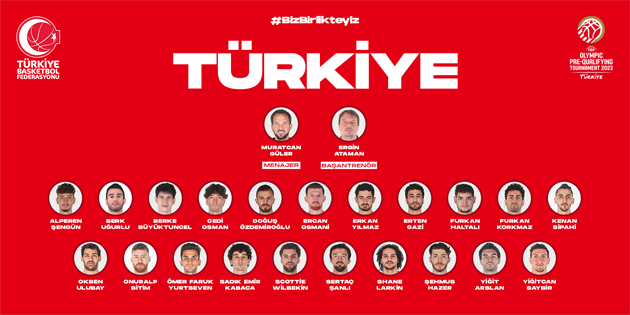 A Erkek Milli Takımımızın FIBA Olimpiyat Ön Eleme Turnuvası Geniş Kadrosu Belli Oldu